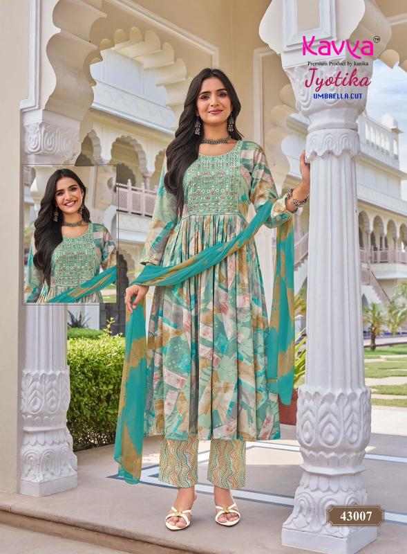 Kavya jyotika vol 43 umbrella cut kurti pant set wholesale flipkart